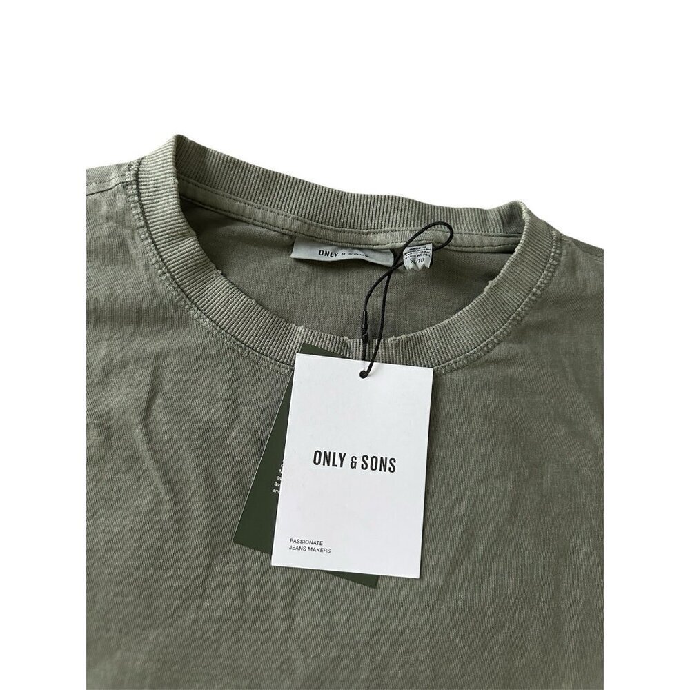 Only & Sons Men's Distressed Short Sleeve T-Shirt Castor Gray XL Casual  New